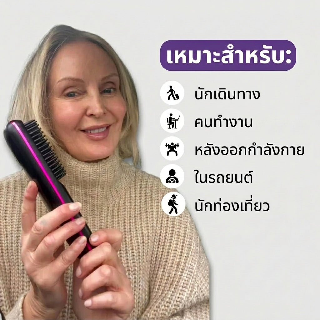 Beautina™ - หวีรีดผมตรงไร้สาย จัดแต่งทรงผมสวยเป๊ะใน 5 นาที ผมสวยเป๊ะเหมือนเดินออกมาจากซาลอน